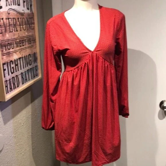 SACRED THREADS RED MINI DRESS NWT BOHO STYLE - Picture 1 of 14